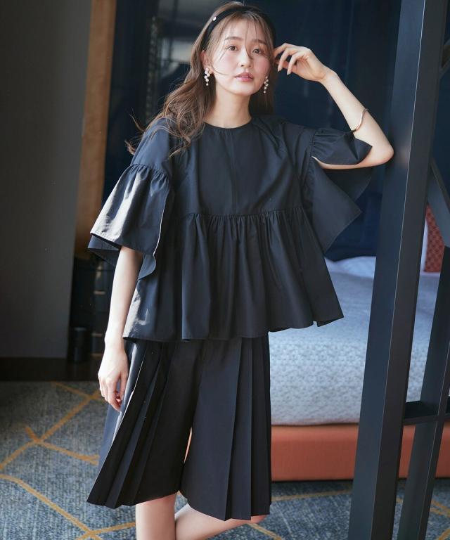 秋 コスモス ニュアンスカラー ダークグリーン フラワーレジンヘアゴム