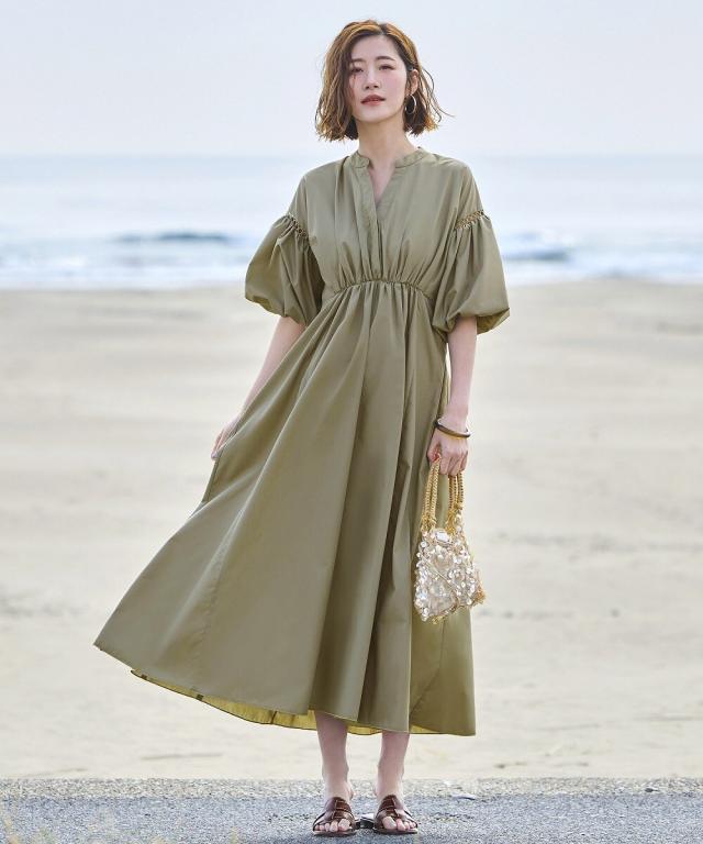 ルイルエブティック（RUIRUE BOUTIQUE）/バルーンスリーブフレアシャツワンピース