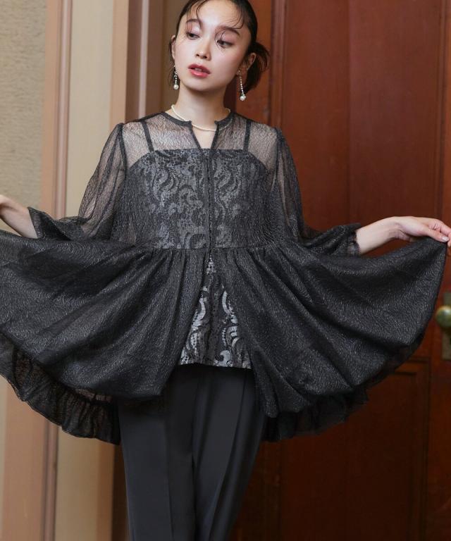 ルイルエブティック（RUIRUE BOUTIQUE）/バルーントップス＆レースインナー＆パンツ3点セット_6
