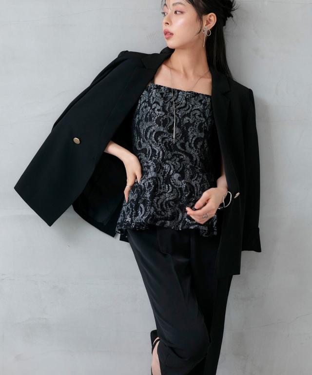 ルイルエブティック（RUIRUE BOUTIQUE）/バルーントップス＆レースインナー＆パンツ3点セット_3