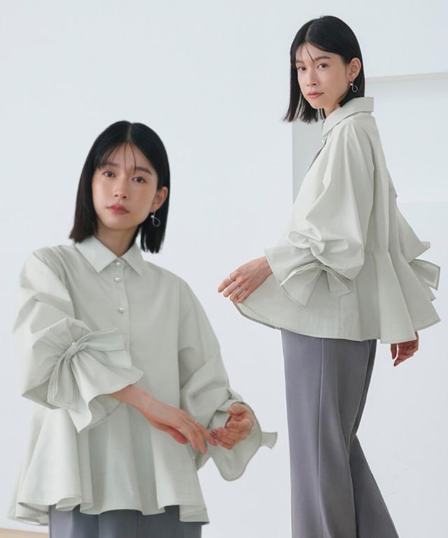 ルイルエブティック RUIRUE BOUTIQUE 2way 洗える リボンアクセント ペプラムシャツブラウスの通販は - Brand Square by OIOI ブランドスクエアbyマルイ 通販サイト