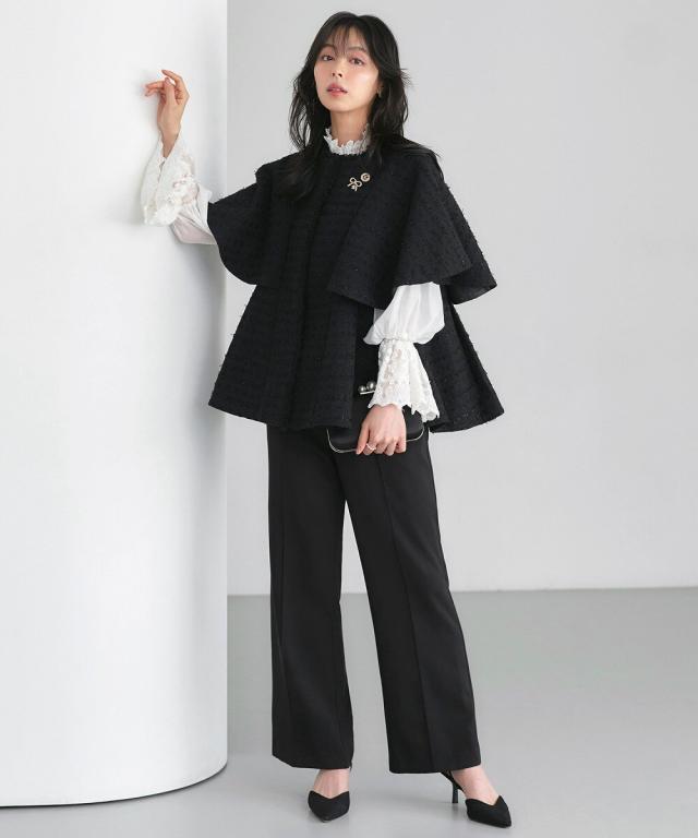 ルイルエブティック（RUIRUE BOUTIQUE）/【選べるデザイン】ツイードケープジャケット＆選べるパンツ セットアップスーツ