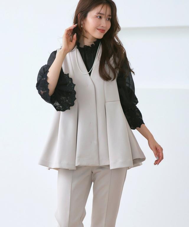 ルイルエブティック（RUIRUE BOUTIQUE）/フレアジレ＆フレアパンツセットアップ