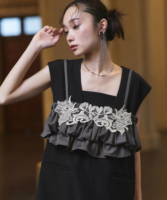 ルイルエブティック（RUIRUE BOUTIQUE）/ベスト＆ビスチェ＆スリットパンツ3ピースセット