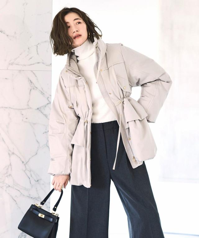 新品タグ付　2wayバルーンペプラムフーディーダウンコート♡ルイルエブティック ルイルエブティック（RUIRUE BOUTIQUE）/【洗える】ダブルペプラム