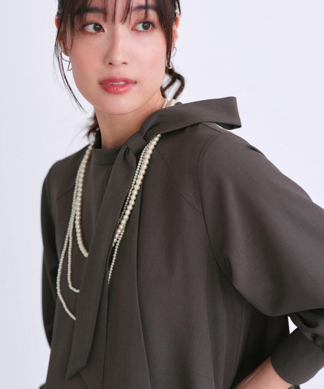 ルイルエブティック（RUIRUE BOUTIQUE）/ケープリボンラップワイドパンツセットアップ_7