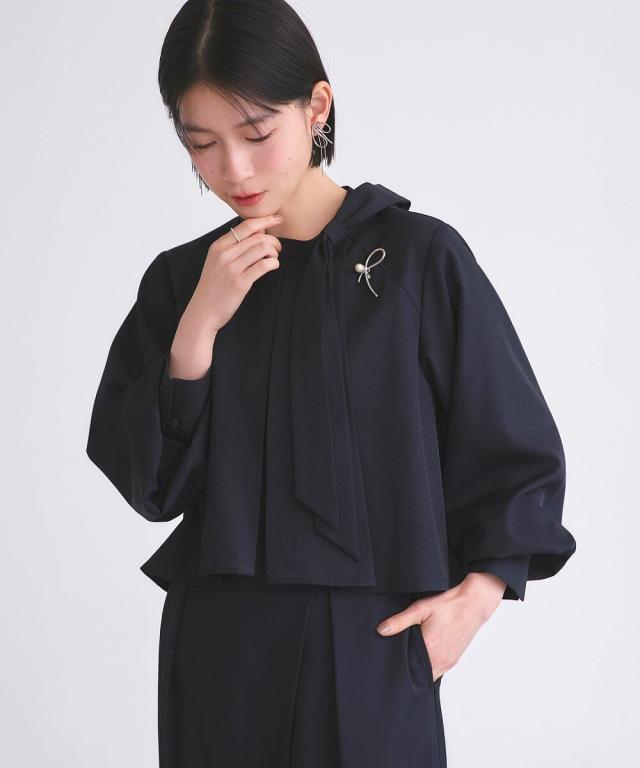 ルイルエブティック（RUIRUE BOUTIQUE）/ケープリボンラップワイドパンツセットアップ_2