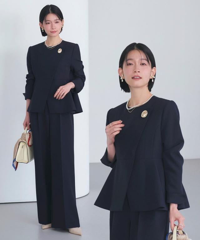 ルイルエブティック（RUIRUE BOUTIQUE）/ノーカラーラップペプラム