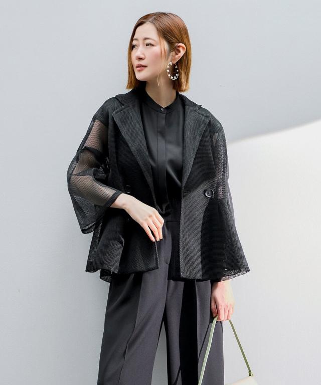 ルイルエブティック（RUIRUE BOUTIQUE）/シアーメッシュ ダンボールテーラードジャケット
