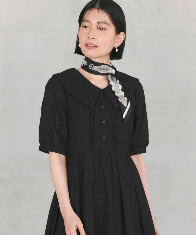 ルイルエブティック（RUIRUE BOUTIQUE）/ビッグカラーフレアワンピース 13,170円