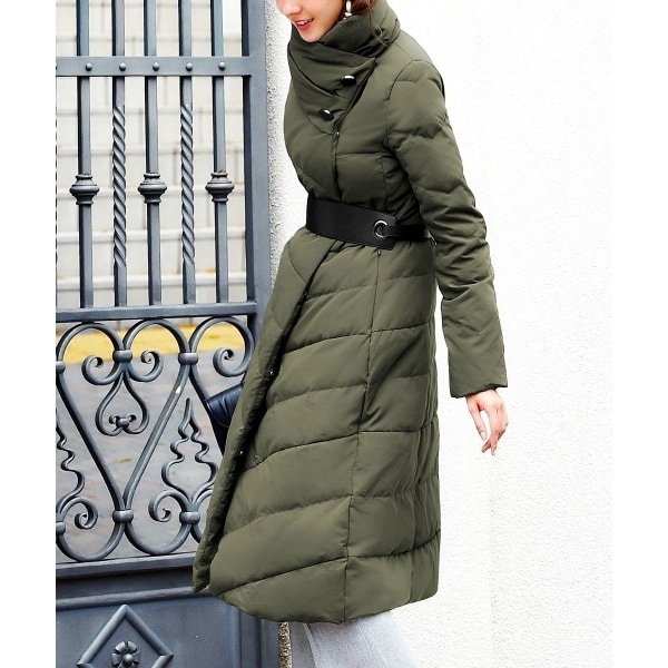 ルイルエブティック（RUIRUE BOUTIQUE）/【静電気防止加工/ウォッシャブル仕様】ハイネックアシンメトリーダウンコート