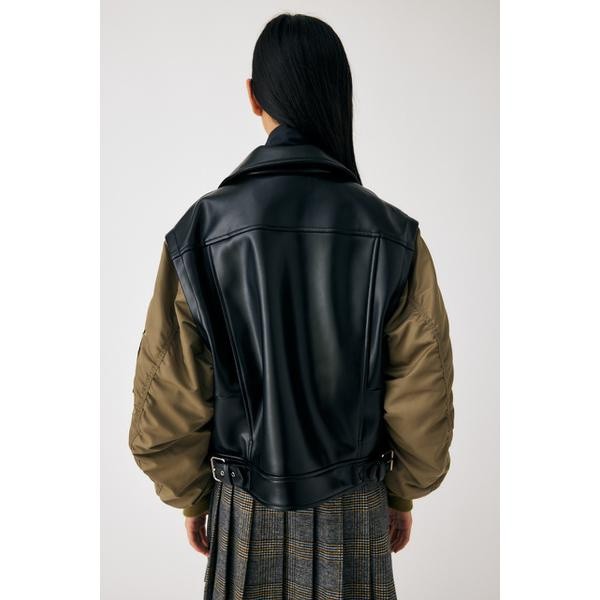 moussyアウターFAUX LEATHER DETACHABLE ジャケット