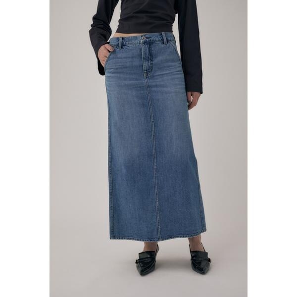 【新品タグ付き】moussy マウジー　デニムスカート moussy - MOUSSY マウジー スカート ひざ丈 膝丈 デニムスカート