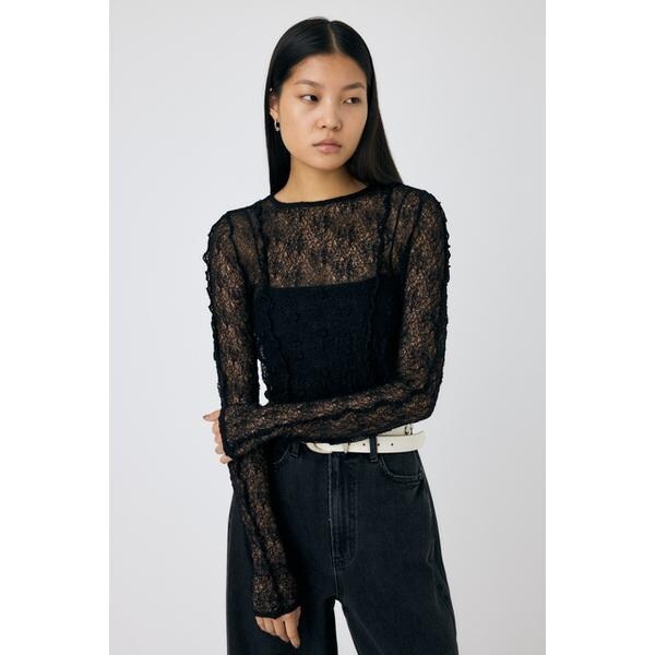 新品MOUSSYレーストップス MOUSSY | LACE LAYERED OPEN NECK トップス (Tシャツ・カットソー(半袖