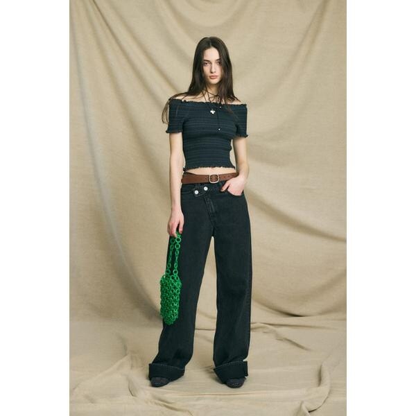 MOUSSY CROSS WAIST WIDE STRAIGHT マウジー 1 CROSS WAIST WIDE STRAIGHT（デニムパンツ）｜MOUSSY（マウジー