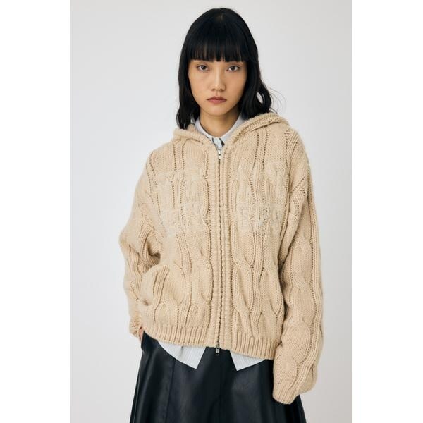 マウジー（MOUSSY）/CABLE ZIP UP ニットフーディの通販は 11,537円