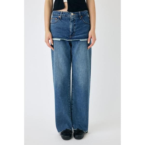 マウジー（MOUSSY）/LAYERED WIDE STRAIGHT デニム