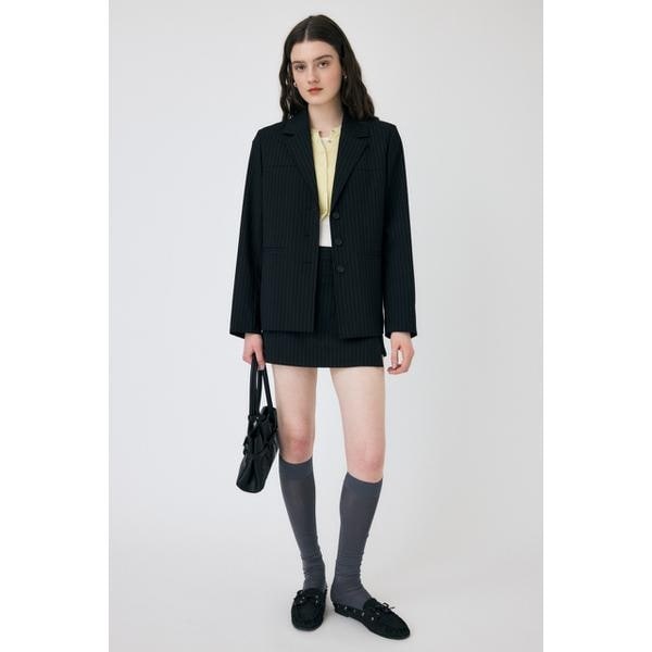 完売 MOUSSY BOXY ブレザー ジャケット 柄BLK マウジー（MOUSSY）/BOXY