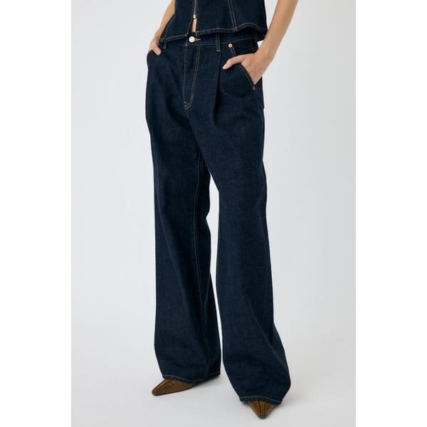 マウジー（MOUSSY）/TUCK WIDE ストレートデニム