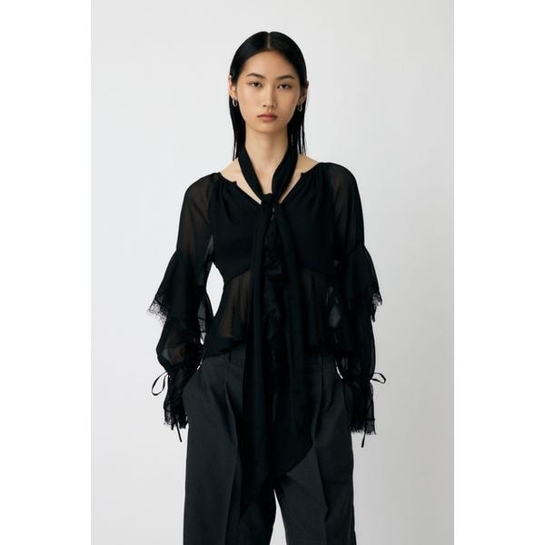 マウジー（MOUSSY）/【ViVi掲載】LACE TRIM TIE ブラウス
