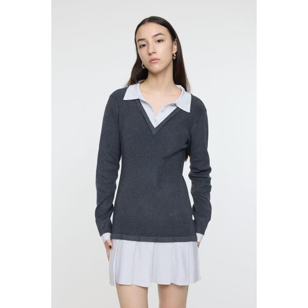 マウジー（MOUSSY）/LAYERED KNIT ミニドレス