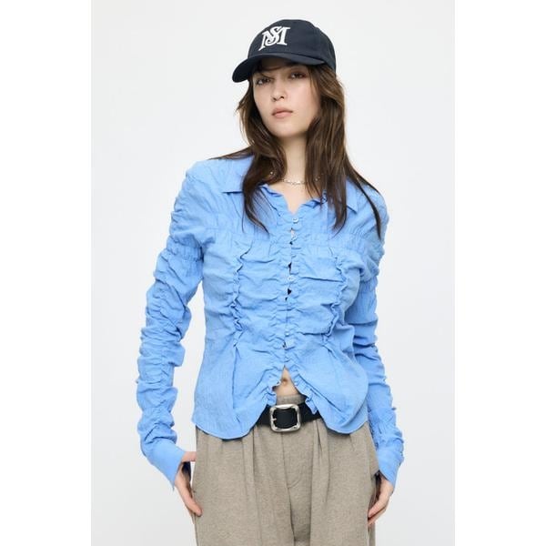 マウジー（MOUSSY）/BUTTON UP SHIRRING シャツ