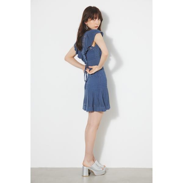 リエンダ（rienda）/ショルダーフリルクロシェKnit ミニOPの通販は 8,470円