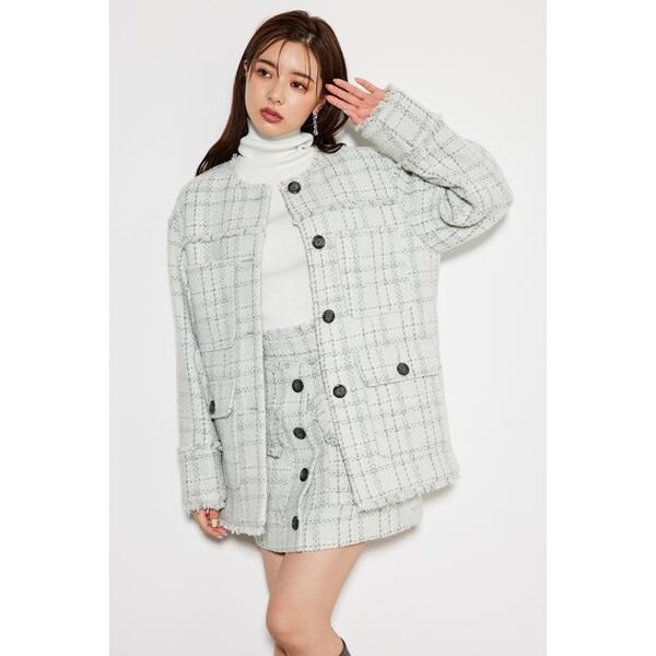 リエンダ（rienda）/ノーカラーツイードウールMIX CTの通販は 8,800円