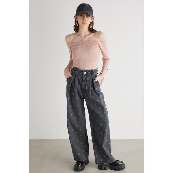 リエンダ（rienda）/モノグラムロゴJ/WタックDENIM PT