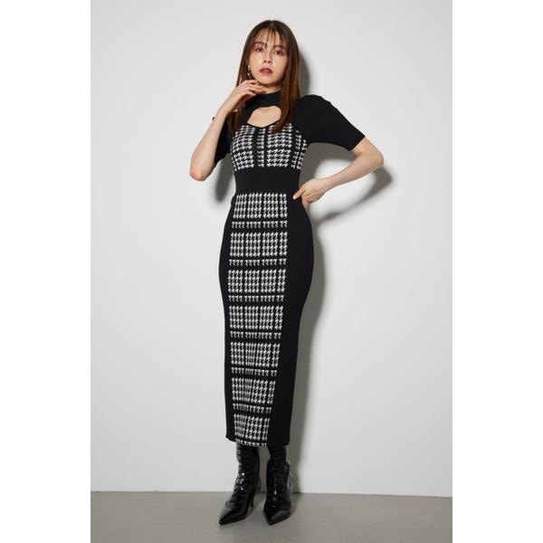 リエンダ（rienda）/2WAY千鳥パターンタイトニットワンピースの通販は