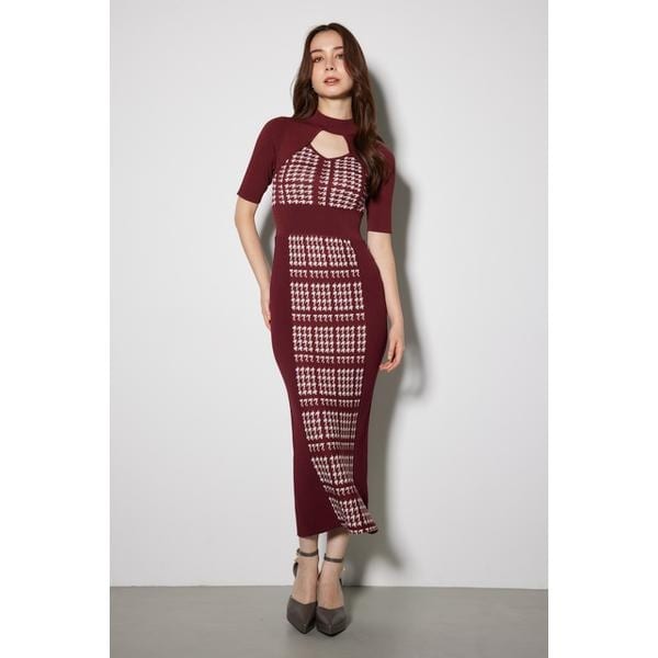 リエンダ（rienda）/2WAY千鳥パターンタイトニットワンピースの通販は