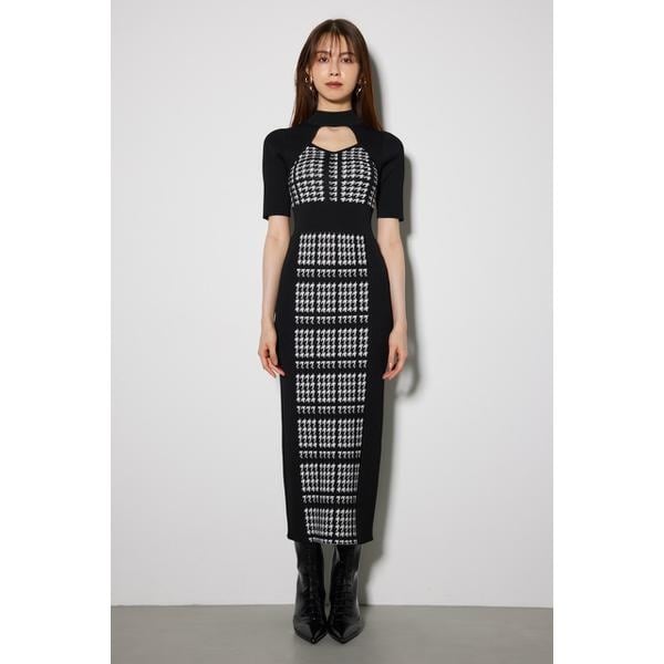 リエンダ（rienda）/2WAY千鳥パターンタイトニットワンピースの通販は