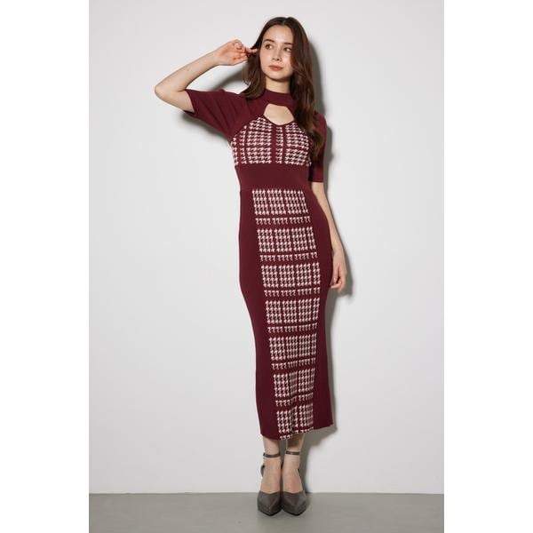 リエンダ（rienda）/2WAY千鳥パターンタイトニットワンピースの通販は