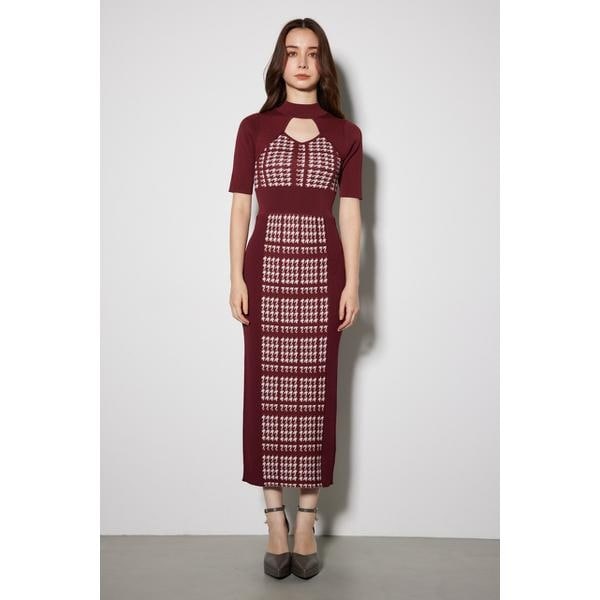 リエンダ（rienda）/2WAY千鳥パターンタイトニットワンピースの通販は