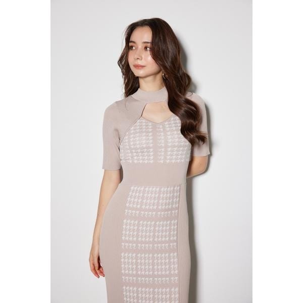 リエンダ（rienda）/2WAY千鳥パターンタイトニットワンピースの通販は