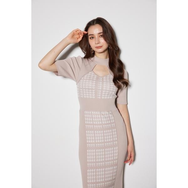 リエンダ（rienda）/2WAY千鳥パターンタイトニットワンピースの通販は