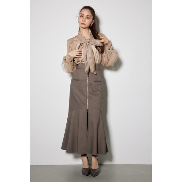 2WAYアシンメトリーチェックジャストウエストスカート／リエンダ