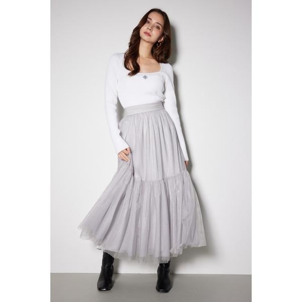 リエンダ（rienda）/配色チュールティアードスカート