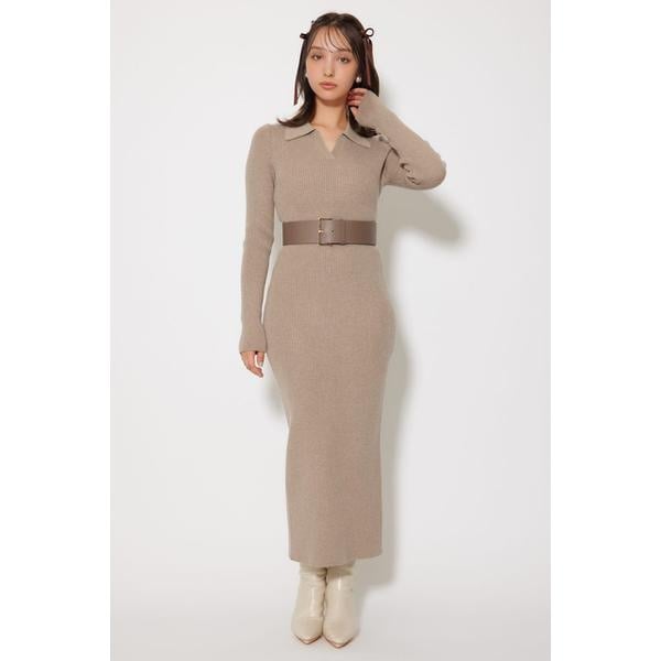 リエンダ（rienda）/スキッパーニットワンピース