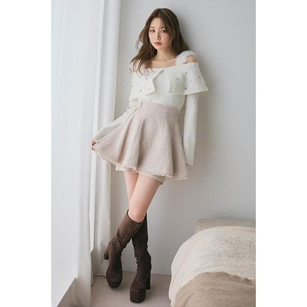 リエンダ（rienda）/ツイードフレアスコートショートパンツ