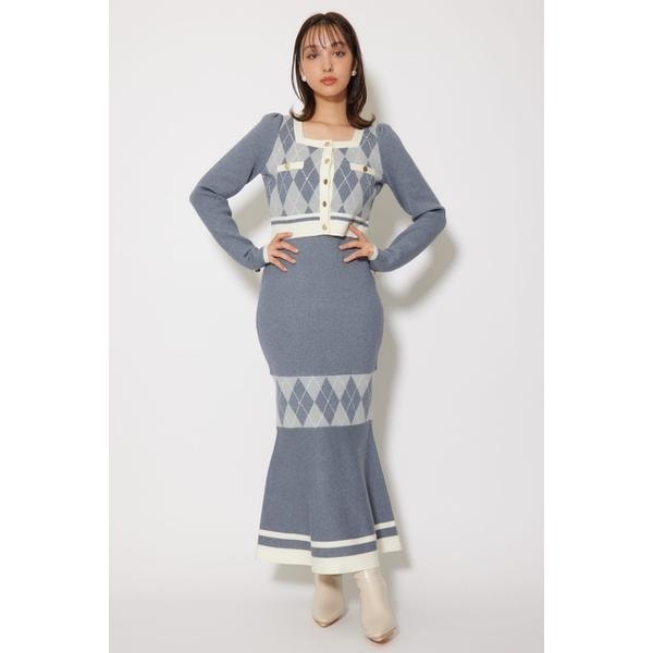 リエンダ（rienda）/アーガイルバイカラーカーディガンセットニットワンピース