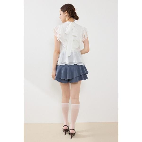 リエンダ（rienda）/【森香澄さん着用】バックリボンフリルブラウスの