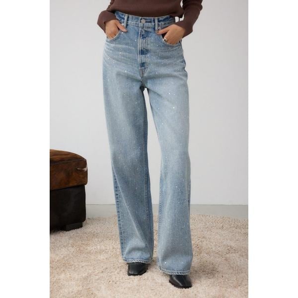 アズールバイマウジー（AZUL BY MOUSSY）/AZUL DENIM ラインストーンワイドデニム