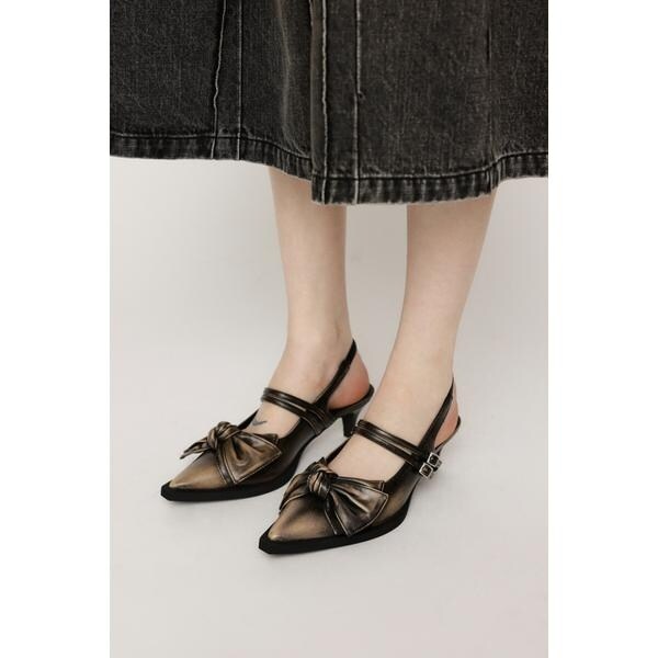 スライ（SLY）/RIBBON DESIGN POINTED サンダル