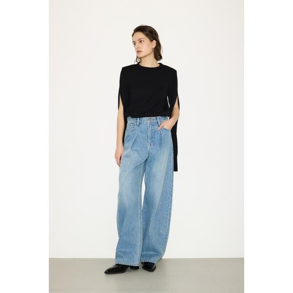 SLY【THROW】JW CURVE SEAM テーパードパンツ size0 THROW by SLY | 【THROW】J／W CURVE TUCKED パンツ (ワイド