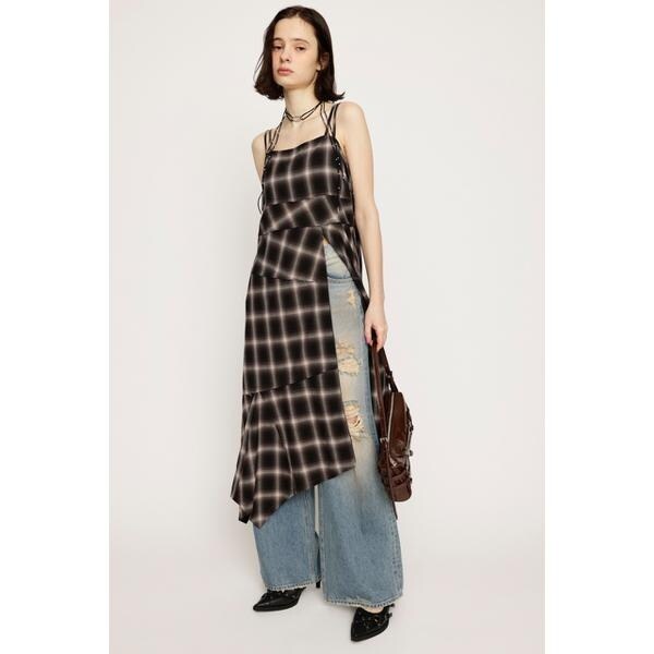 SLY ASYMMETRY HEM CHECK ワンピース 未使用 SLY ワンピース ASYMMETRY HEM CHECK OP アシンメトリー ヘム