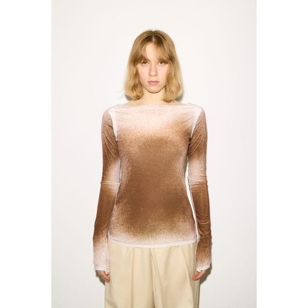 スライ（SLY）/【THROW】FADE VELOURS B／N トップス