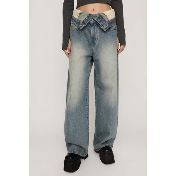 スライ（SLY）/LAYERED STRAIGHT DENIM パンツ