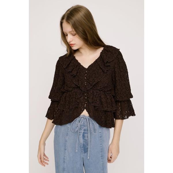 【タグ付き】SLY CUT LACE RUFFLE ブラウス スライ（SLY）/CUT LACE RUFFLE ブラウスの通販はau PAY マーケット