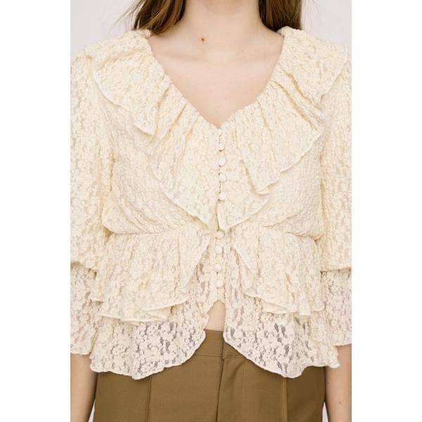 【タグ付き】SLY CUT LACE RUFFLE ブラウス スライ（SLY）/CUT LACE RUFFLE ブラウスの通販はau PAY マーケット